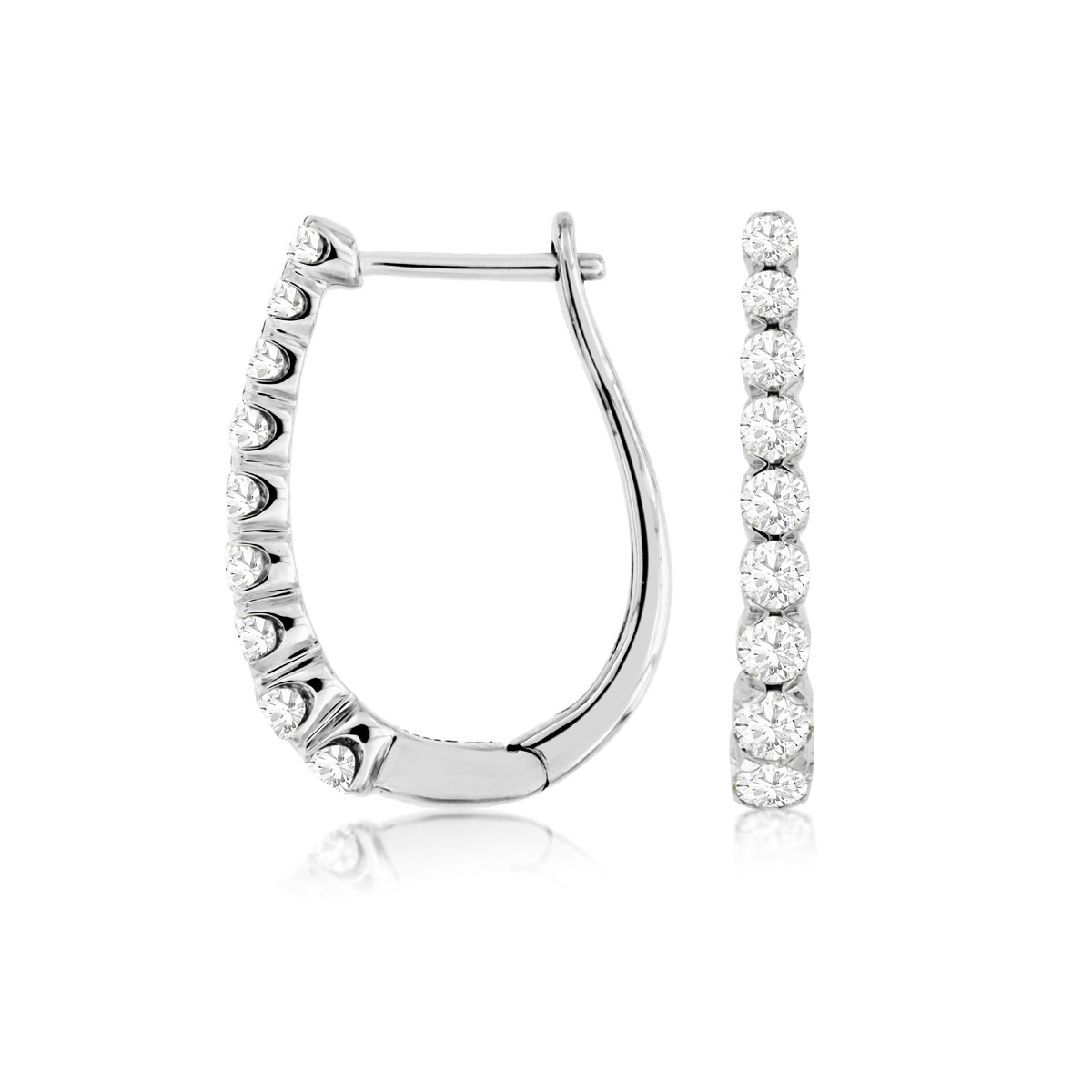WHITE GOLD DIAMOND HOOP EARRINGS Nelson's Jewelers
