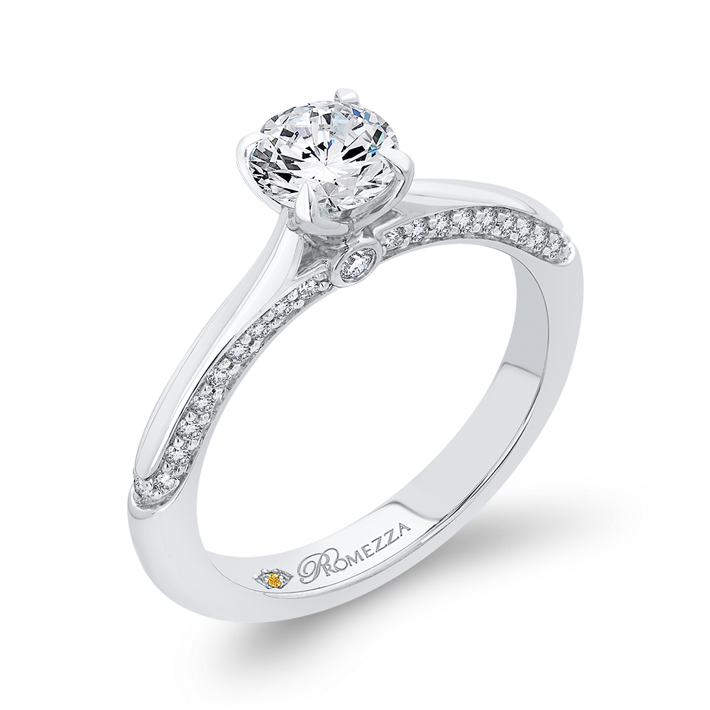 WHITE GOLD ROUND CUT DIAMOND SEMIMOUNT ENGAGEMENT RING Nelson's Jewelers