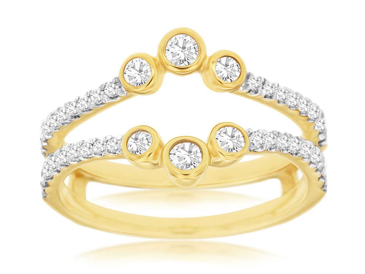 YELLOW GOLD DIAMOND RING GUARD Nelson's Jewelers