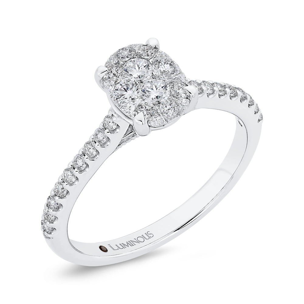 WHITE GOLD OVAL CLUSTER DIAMOND ENGAGEMENT RING Nelson's Jewelers