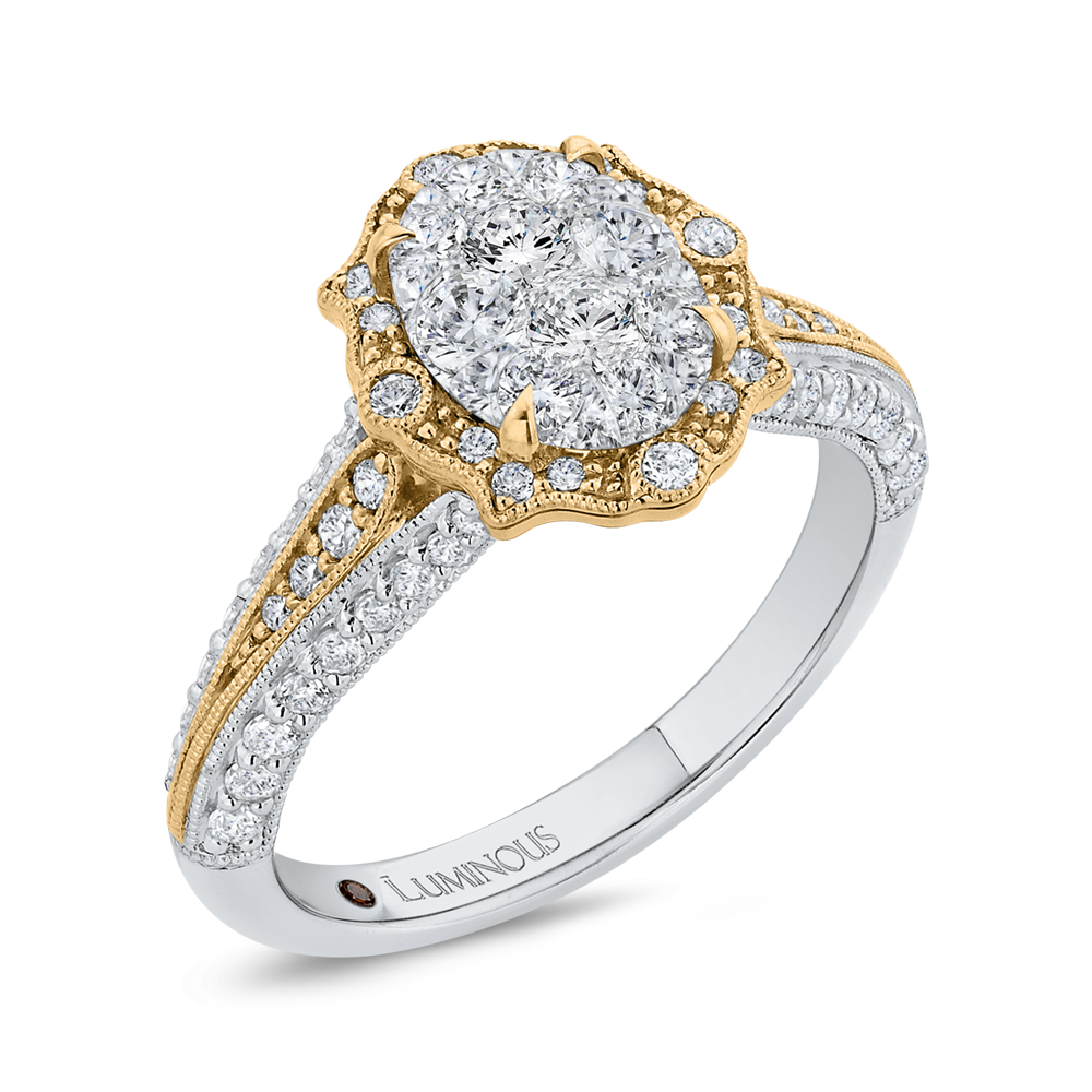 TWO TONE OVAL DIAMOND ENGAGEMENT RING Nelson's Jewelers