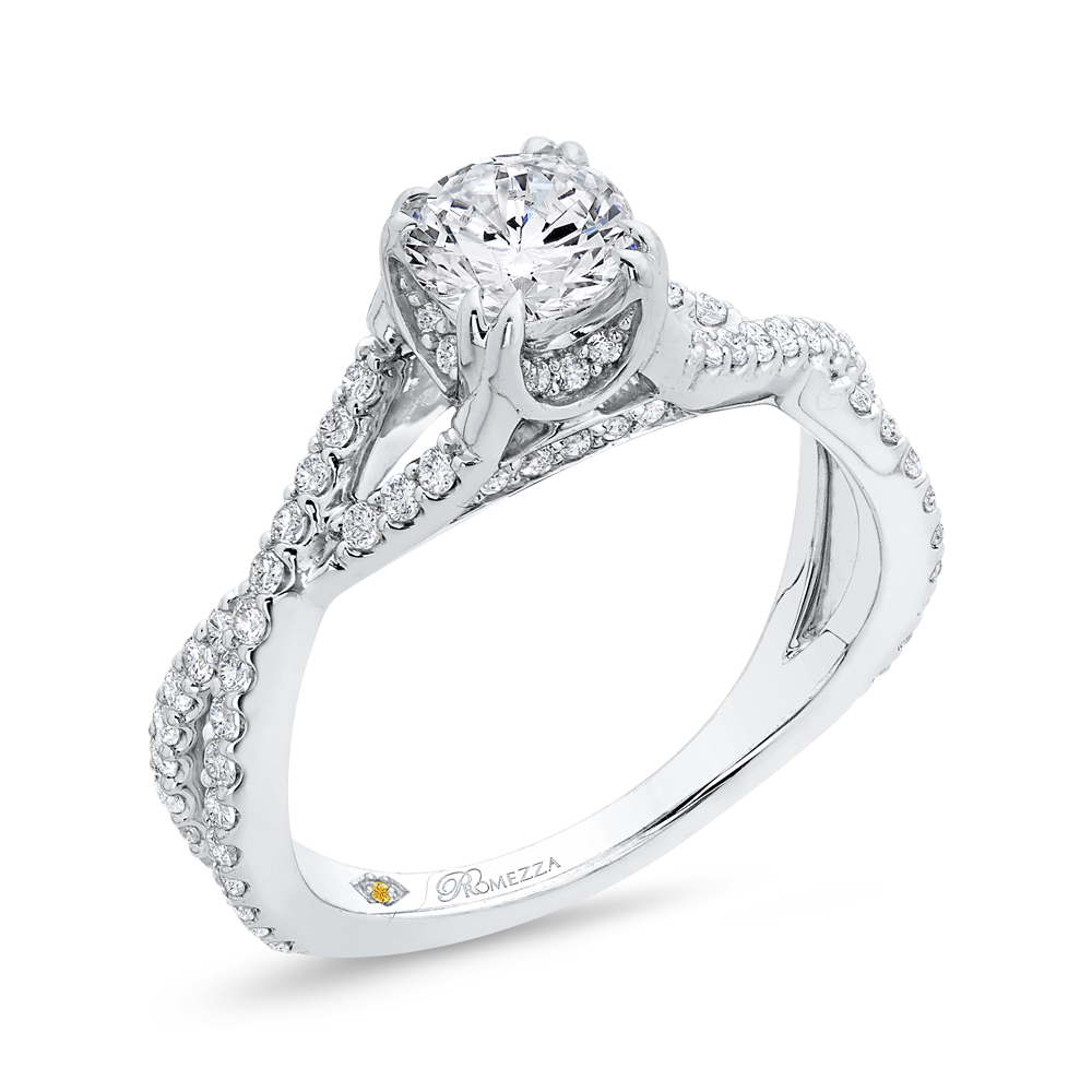 WHITE GOLD ROUND DIAMOND SEMIMOUNT ENGAGEMENT RING Nelson's Jewelers