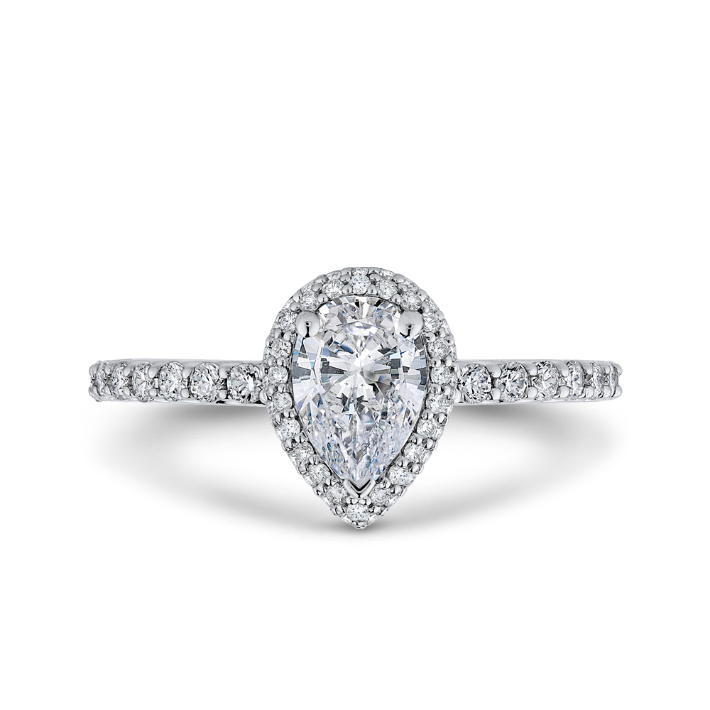 WHITE GOLD PEAR SHAPE DIAMOND SEMIMOUNT ENGAGEMENT RING Nelson