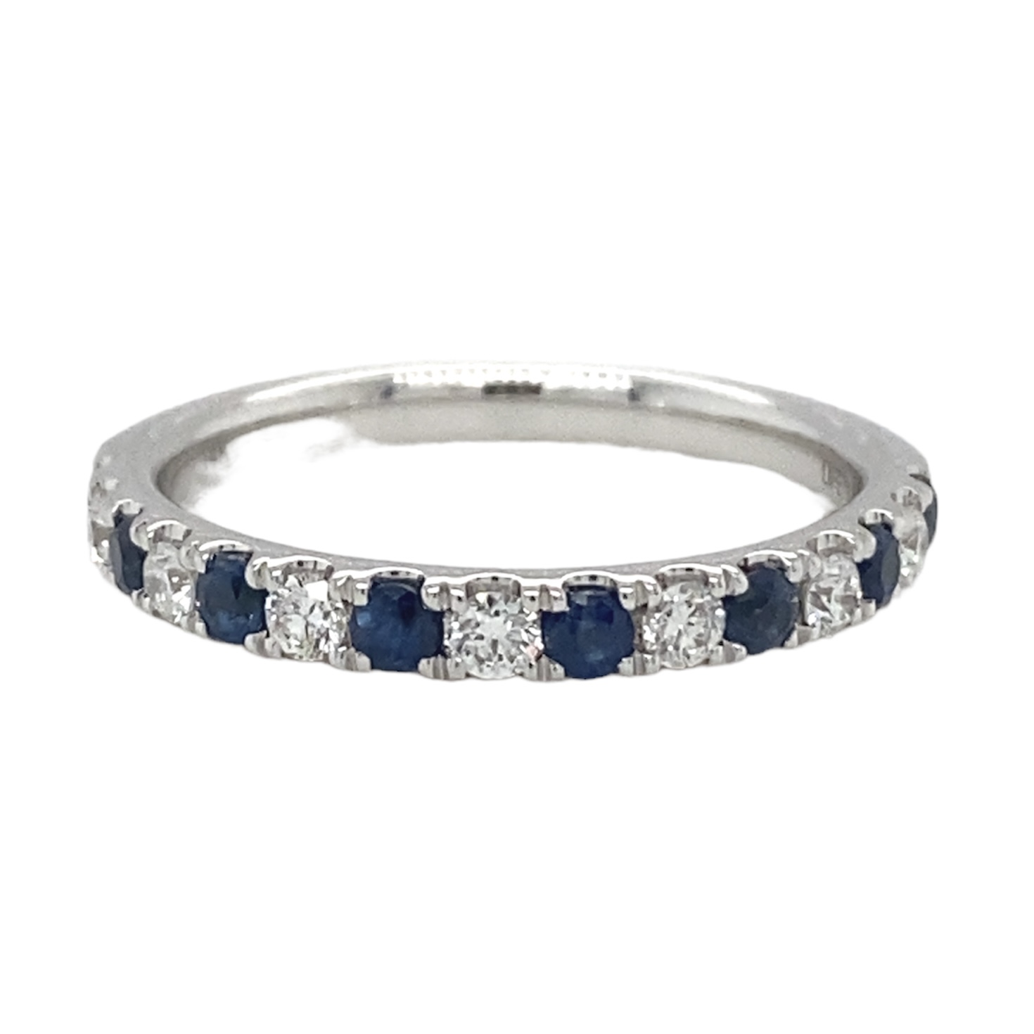 WHITE GOLD DIAMOND AND SAPPHIRE BAND Nelson's Jewelers