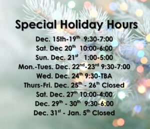 Holiday Hours